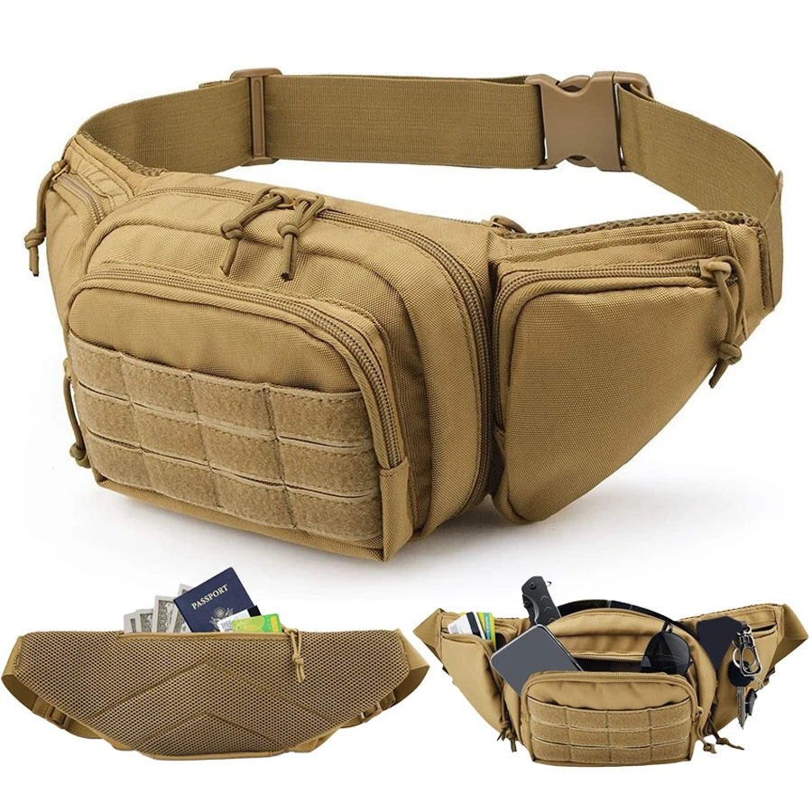 Outdoor multifunctional waist bag, large capacity, lightweight, running sports crossbody bag