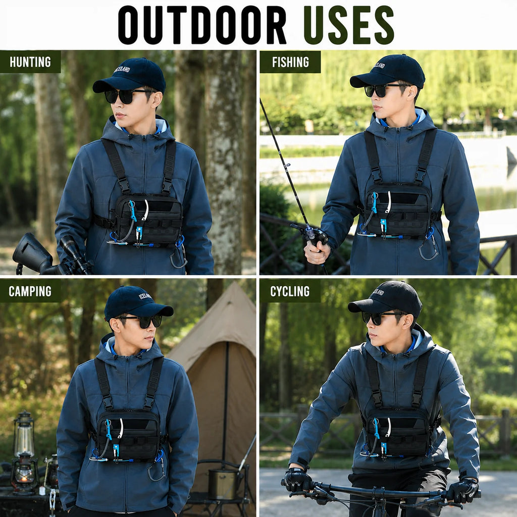 Tactical Chest Bag MOLLE Hunting Bag Fishing Pack Waist Bag Hunting Hiking Camping Outdoor Sports