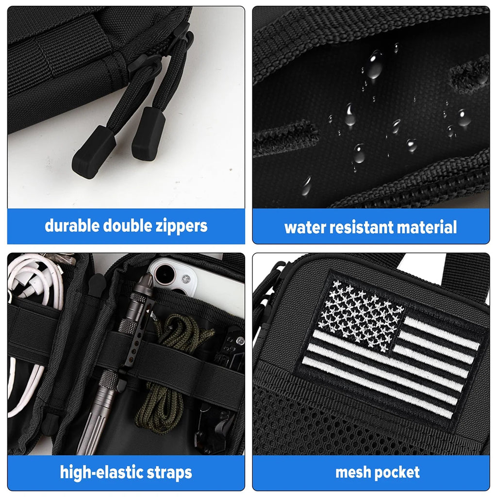 Tactical Molle EDC Pouch - Compact Utility Tool Organizer, Mini Medical Waist Pack & Phone Case Holder for Camping, Hunting