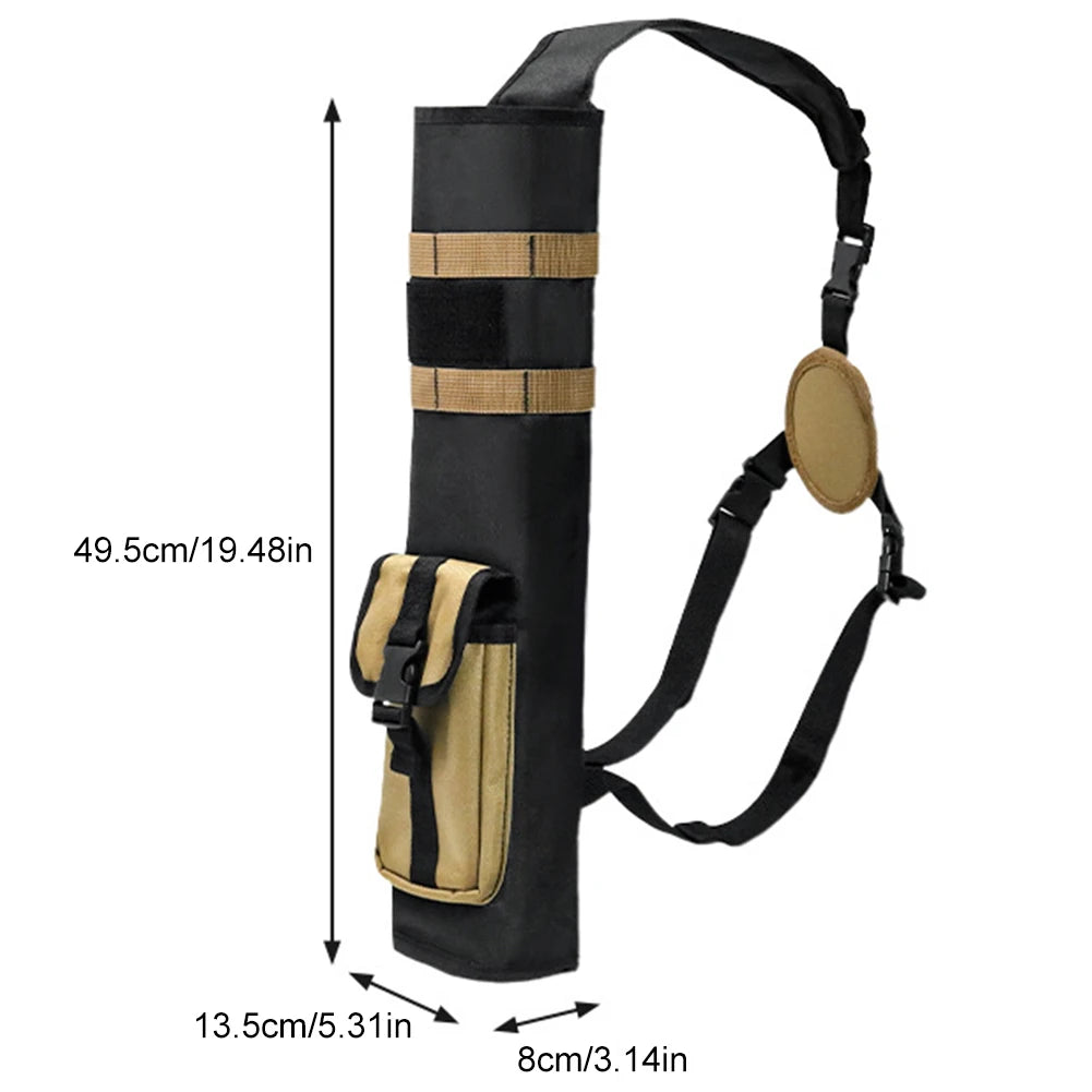 Archery Quiver with Molle System Pocket Back Arrow Quiver Dual Use Lightweight Arrow Holder for Bow Target Practicing