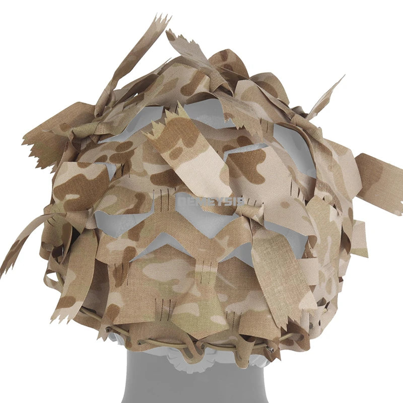 Airsoft Helmets Camouflage Cover with Elastic Cord 3D Helmet Cloth Laser Leaf Shape Cut Hunting Paintball Helmets Accessories