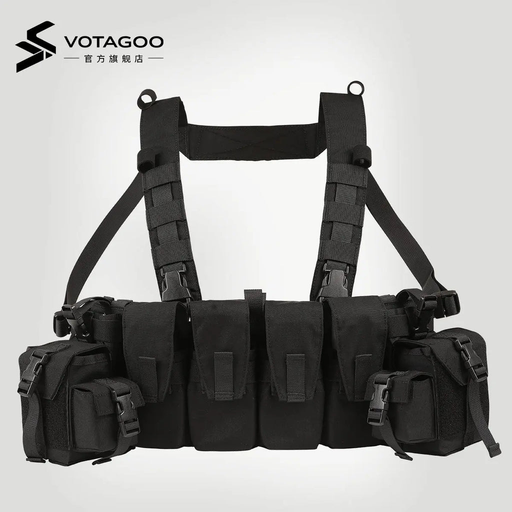 Recce Lightweight Tactical Chest Rig Multicam Modular Recon Vest Airsoft Paintball Hunting Military Load Bearing Gear