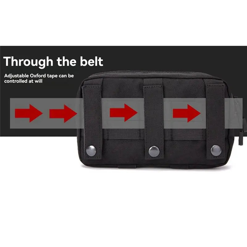 NALFI-Men's Outdoor Crossbody Waist Bags 1000D Nylon Molle Pouch Cycling Running Travel Belt Pouch As Shown