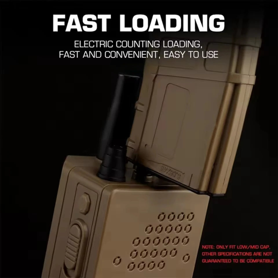 PRC-152 Radio Model Electric Speed Loader Electric Filler with Adapter Speed Loading for 6mm BBS Pellet Airsoft Wargame Gear