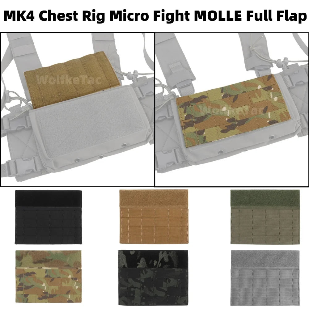 Full MOLLE Panel Micro Fight Chassis Hanging Panel For MK3 MK4 Chest Rig Hunting Vest Front Magic Hook Sticker Cover