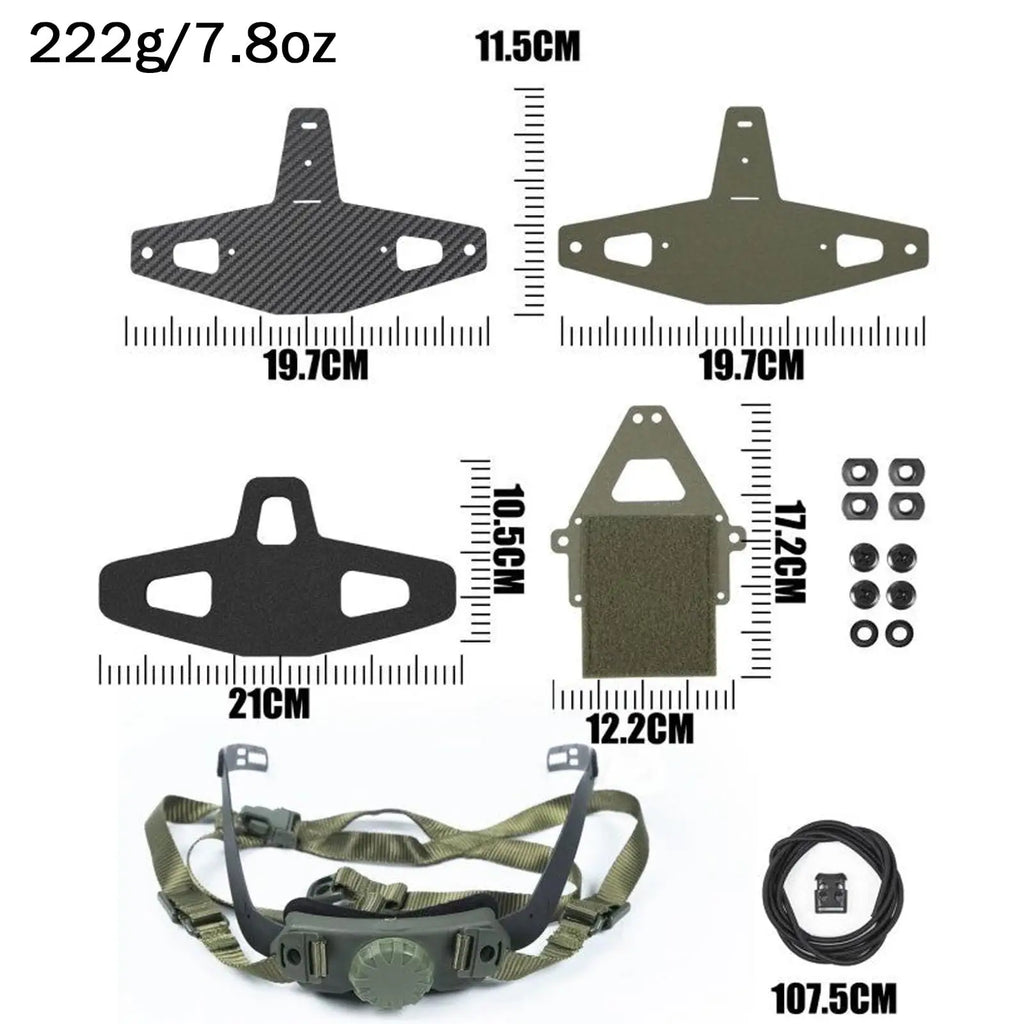 Multi-Function NVG Head Mount with Adjustable Suspension, Lightweight Tactical Helmet Camera Bracket for Outdoor and Filming
