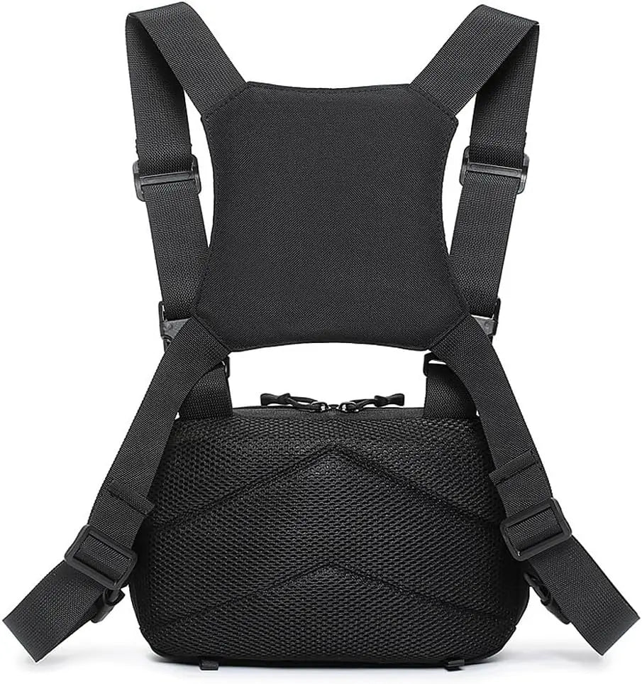 Tactical Chest Rig Bag with Gun Holster Hunting Chest Pack Molle Admin Pouch Utility EDC Chest Pouch Pistol Bag Adjustable Strap