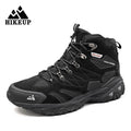 HIKEUP Winter Boot Men Outdoor Hiking Boots Suede High Top Leather Outdoor Trekking Sneakers Mens Mountain Tactical Boots