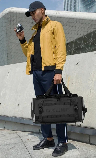Ozuko Suitcase Organizer Men's Sports Fitness Dry and Wet Separation Travel Bag Short Business Trip Weekend Camping Backpack