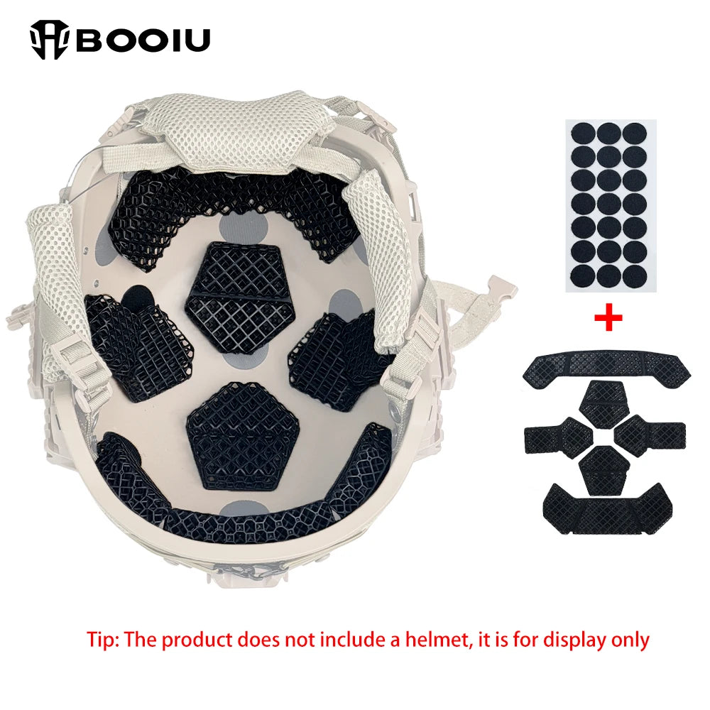 BOOIU 3D Lattice Helmet Pad Polymer Rubber Cushion Fit 52-62cm Head For Helmet Mod Outdoor Sports