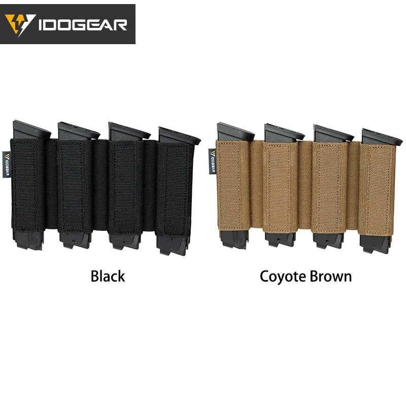 IDOGEAR Quad MP5 / MP7 Magazine Insert Holder with Hook Fasteners for MK3 and MK4 Chest Rig 35140