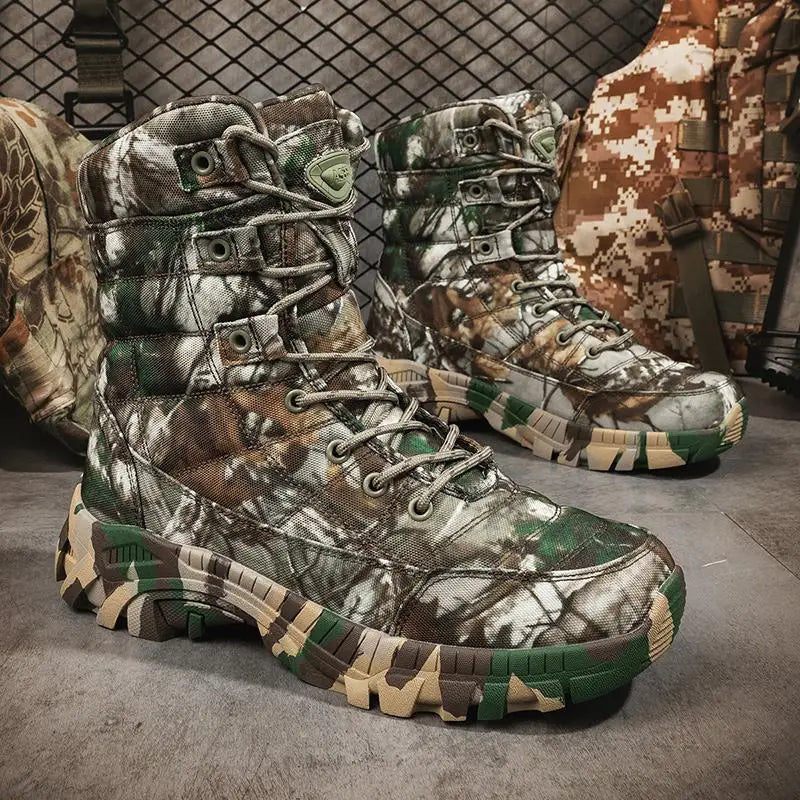 Outdoor Training Men Tactical Boots High-Top Desert Shoes Camouflage Combat Hunting Climbing Hiking Boots Size 39-47