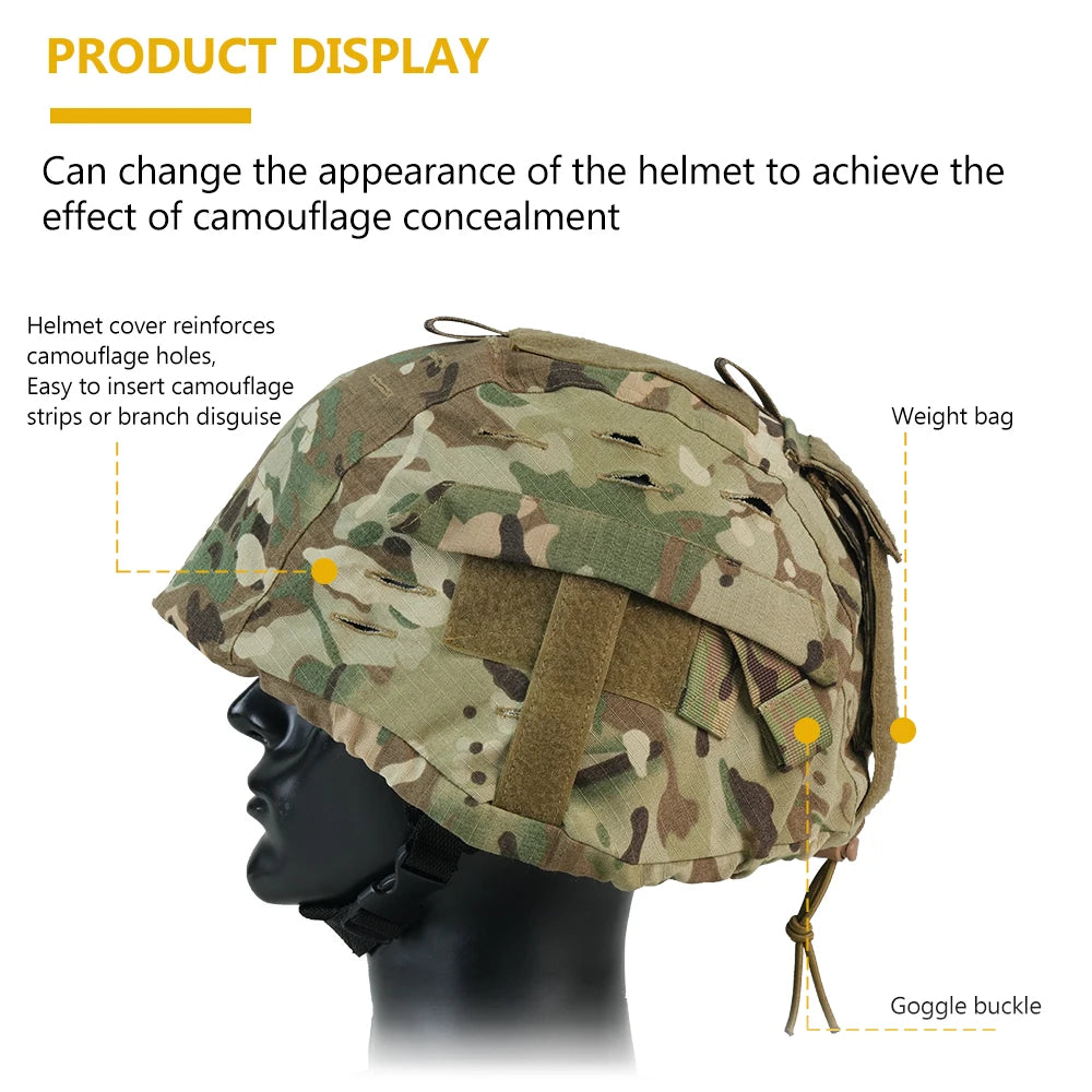 BOOIU Tactical Helmet Cover Camouflage Airsoft Helmet Cloth for MICH2000 CS Outdoor Hunting Helmets Accessories