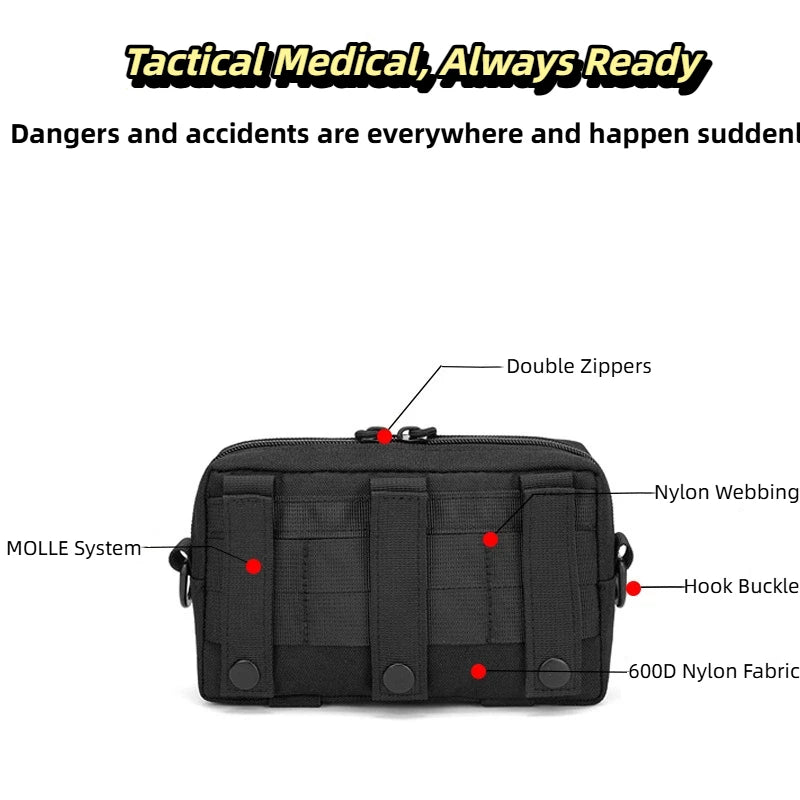 Tactical MOLLE Waist Pack - EDC Utility Pouch for Outdoor Sports & Medical Gear Storage
