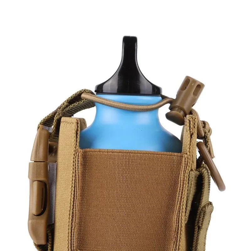 New Tactical Water Bottle Bag Molle Nylon Kettle Cover Waist Pouch Walkie-talkie Pouch Outdoor Hunting Hiking Cycling Accessory