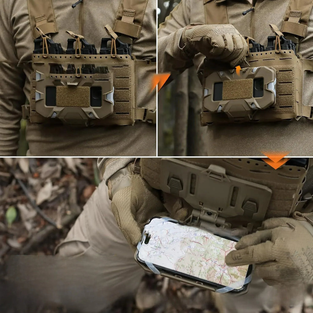MOLLE Compatible Folding Phone Navigation Board Tactical Vest Accessory for Hunting Airsoft