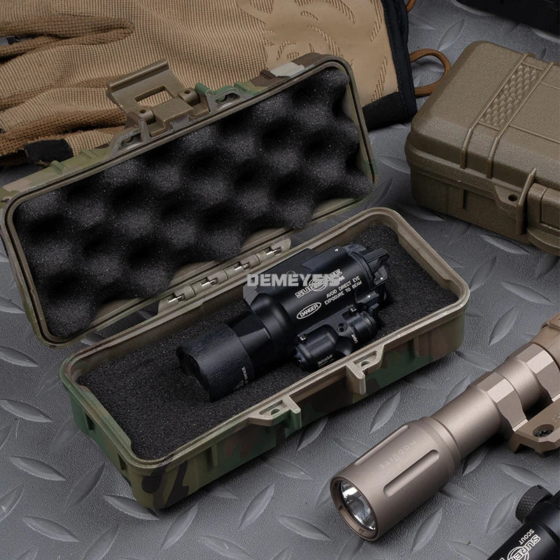Tactical Flashlight Storage Box Dustproof with Padded Hunting Shooting Toolbox Suitcase Lockable Safety Accessories Case
