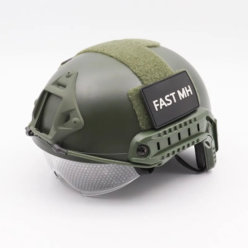 FAST Tactical Helmet MH Goggles Edition Helmet Protective Equipment Cycling Military Fan Light Rail Helmet 2026