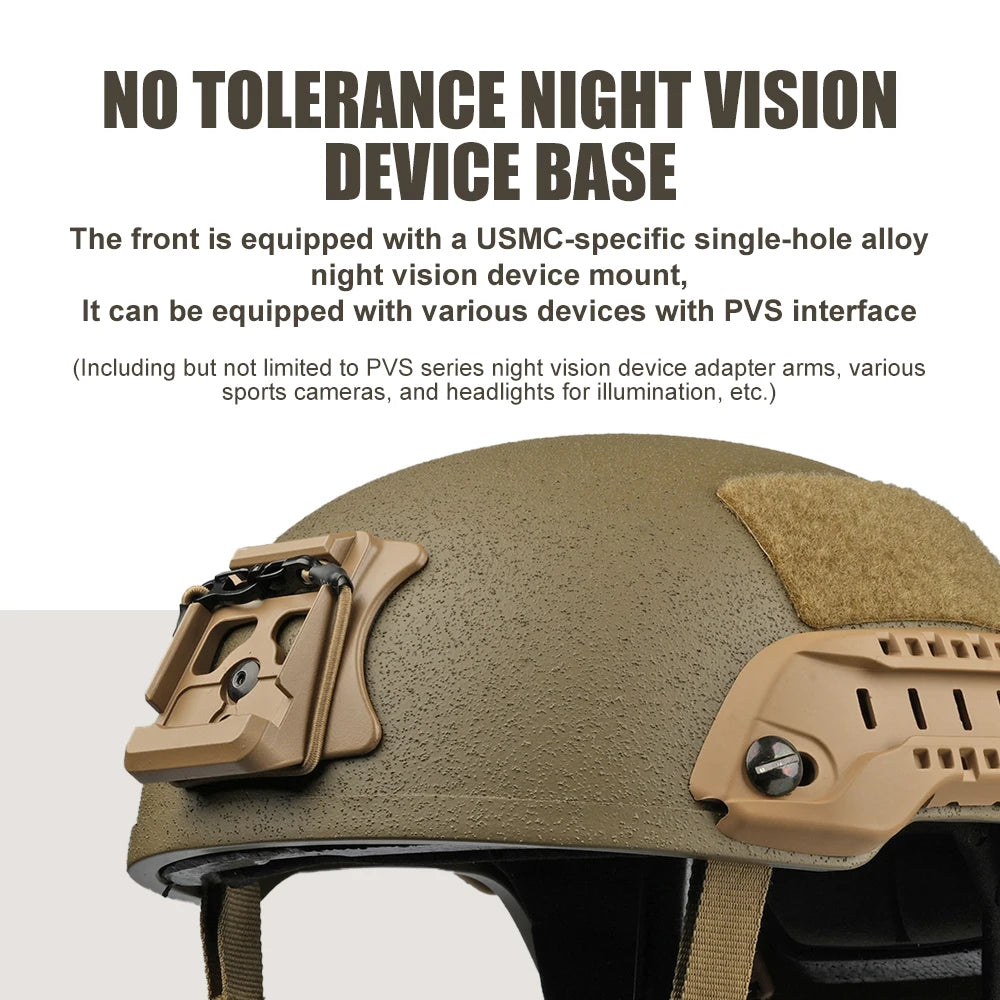 USMC ECH/MICH2001 High Cut Ballistic Helmet - New Fiberglass Operational Tactical Helmet (Civilian Security Use)