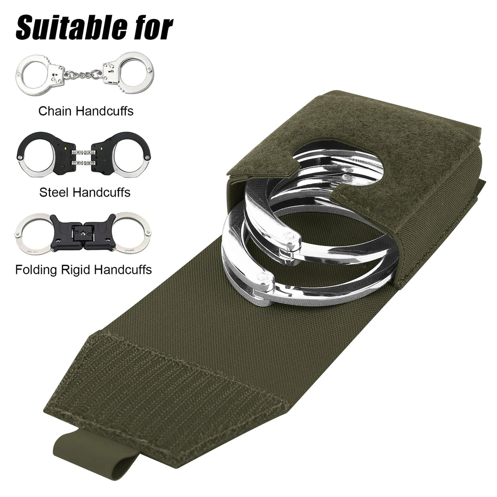 KRYDEX Tactical Handcuffs Pouch Low Profile Handcuff Case Holster Molle Waist Belt Pouch Bag Hunting Outdoor Accessories