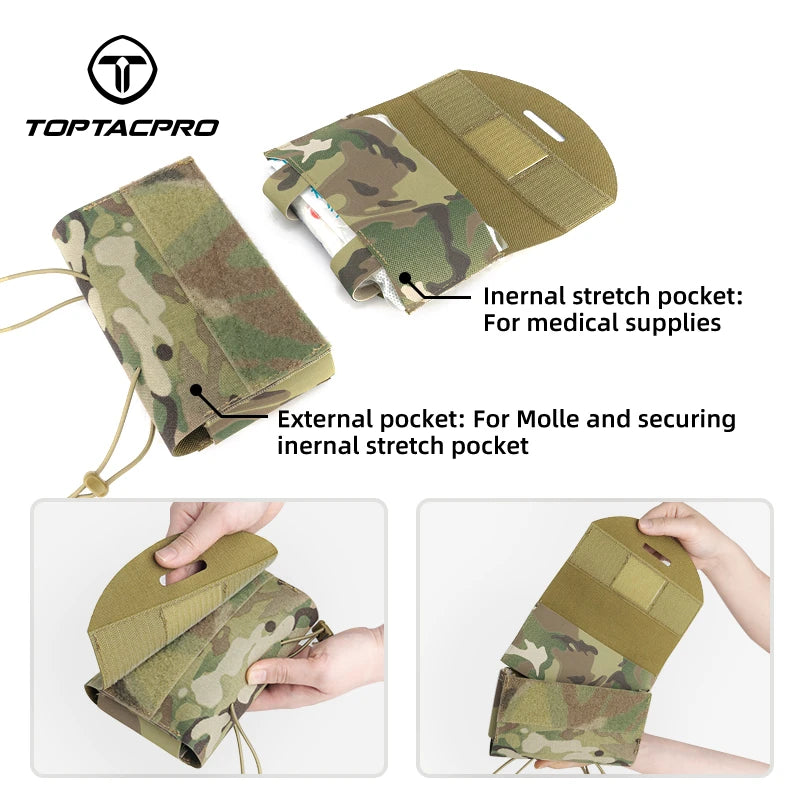 TOPTACPRO Tactical Medical Pouch First Aid Kit EMT IFAK Pouch MOLLE Micro  Blow-Out Pouch  EDC Emergency Bag 8532