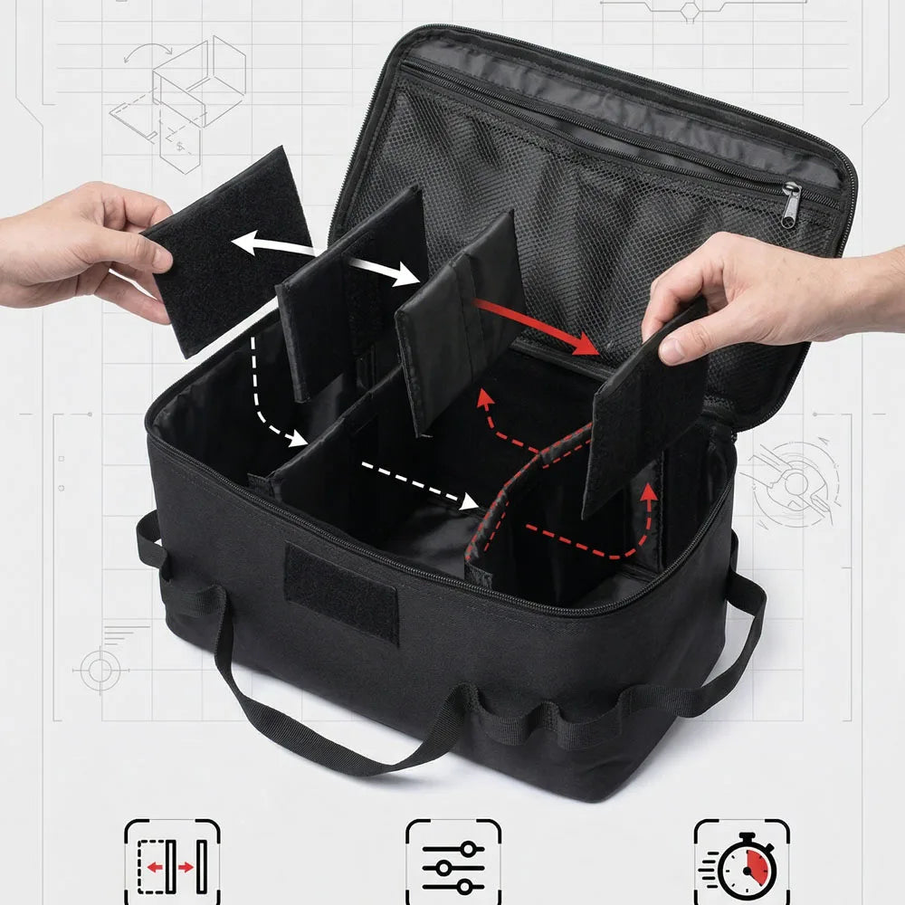 Tactical Camping Cookware Bag Modular Organizer MOLLE Storage Pouch Water Resistant Outdoor Gear Bag for Hiking Travel Hunting