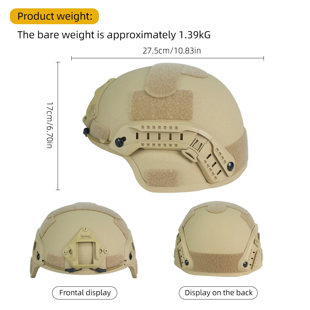 BOOIU Tactical Helmet MICH2000 FRP MH High Cut Helmet 8mm Fiberglass Airsoft Helmet Outdoor Sports Shooting Protect Equipment
