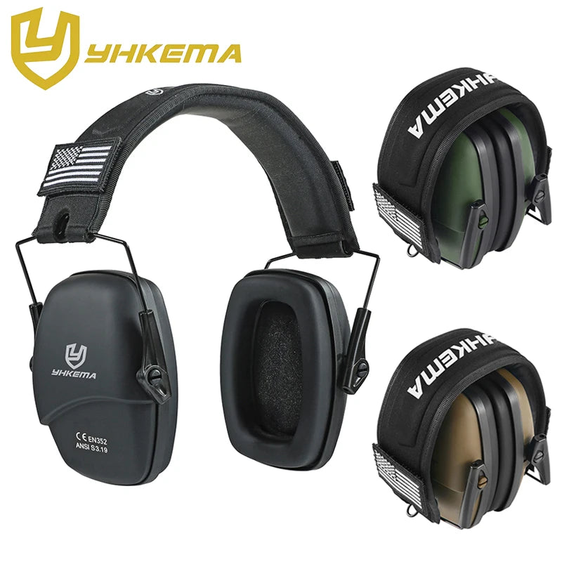 YHKEMA Anti-Noise Shooting Earmuff Tactical Headset Hunting Folding Ear Defenders Ear Protector Hearing Protection Soundproof
