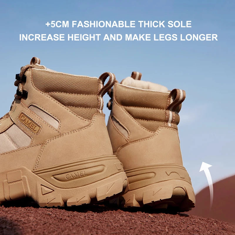 GOLDEN CAMEL Men's Hiking Shoes Waterproof Workwear Men's Boots Climbing Tactical Combat Boots Trekking Shoes for Men Autumn New