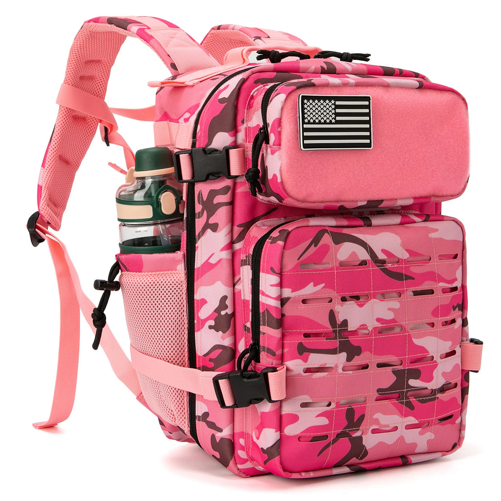 25L/45L Tactical Backpack for Women/men Outdoor Hiking Laser Cut Molle Daypack School Bag Gym Rucksack with Dual Cup Holder