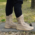 New High-Top Men's Leather Hiking Work Boots Non-Slip Lightweight Combat &Tactical Breathable Desert Boots