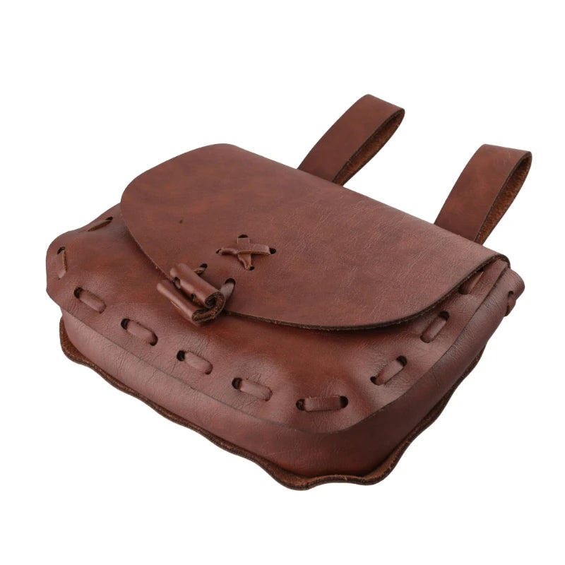 Medieval Renaissance Style Waist Bag Retro PU Leather Viking Pouch Coin Purse Dice Bag For Men Women Larp Cosplay Props