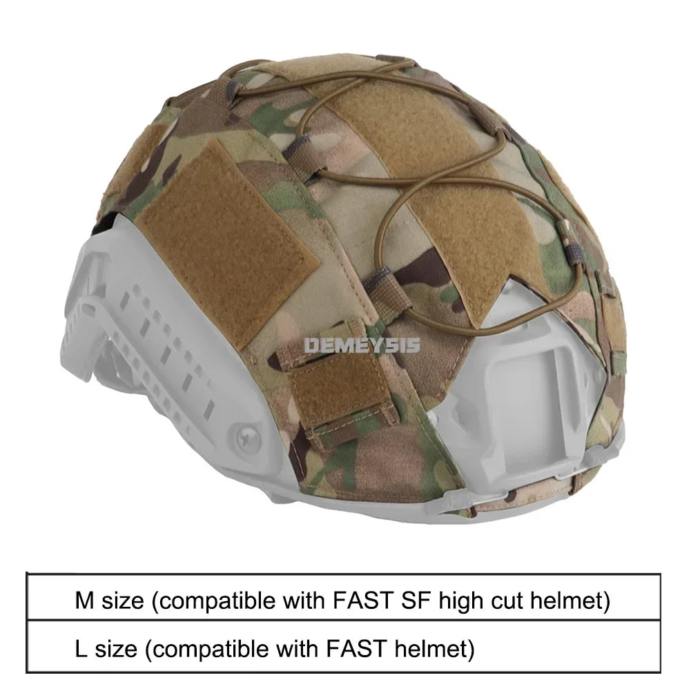 Tactical Helmet Cover for FAST Helmets  Camouflage Cloth with Hook and Loop for Outdoor Hunting Airsoft