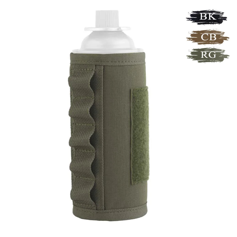 Outdoor Camping Hanging Long Gas Tank Holder Camouflage Picnic Gas Tank Storage Pouch