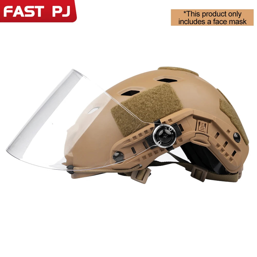 FAST/MICH Tactical Helmet Goggles - PC Clear Protective Visor, Rail-Mounted for IBH Protective Helmet