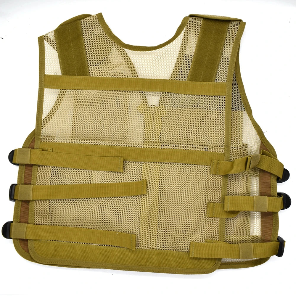 :Tactical Mesh Vest for Men and Women, Military Hunting Molle Vest, Fishing Quick Dry Jacket, with Multi-Pocket, Adjustable Size