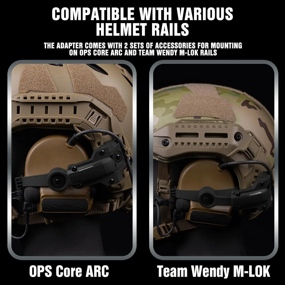 C2/C3 Tactical Headset Holder Multi-angle Rotation Airsoft Shooting Headphone Bracket Wendy Guide Helmet Rail