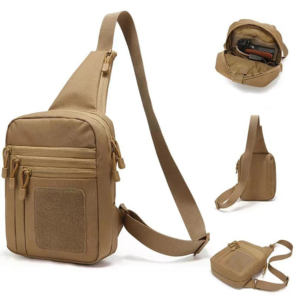 Tactical Pistol Gun Bag Concealed Carry Gun Holster Handgun Storage Chest Bag EDC Tool Pouch Pistol Gun Shoulder Sling Bag