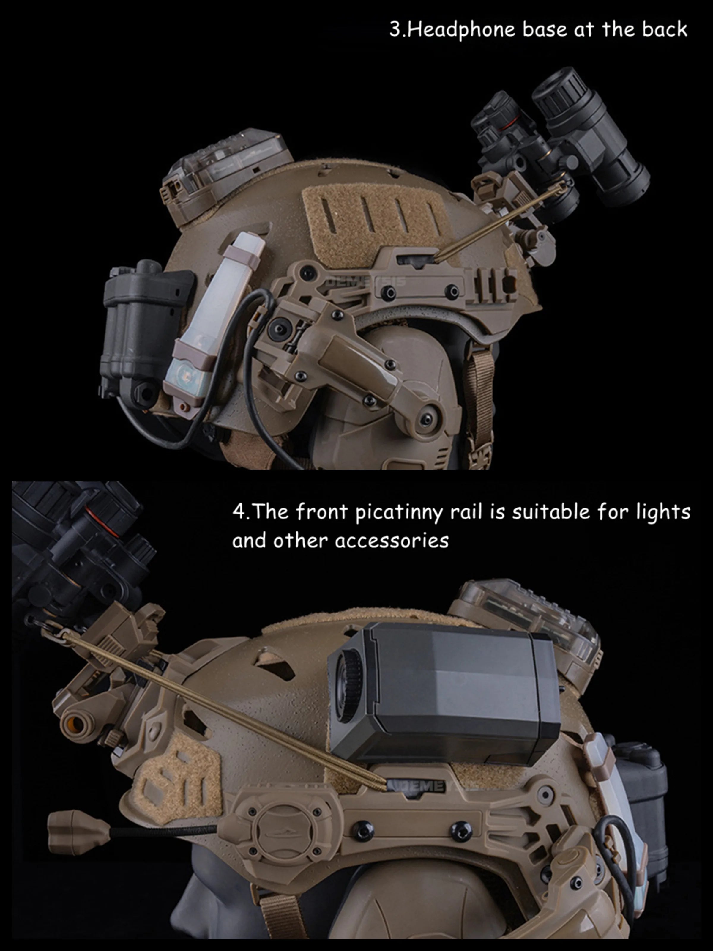 Tactical Helmet Side Rail Adapter for 3.0 Style Rails Airsoft Shooting Hunting Mount Accessory