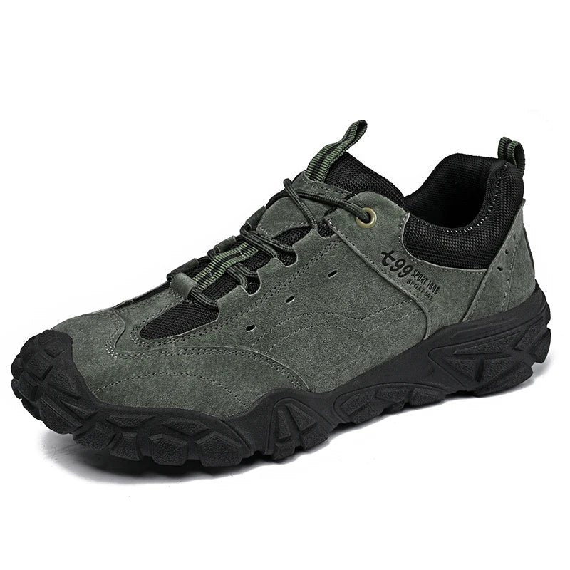 Vintage Style Men's Casual Shoes Anti-Slip Suede Leather Sneakers Lightweight Sports Shoes Round Toe Treking Footwear Trainers