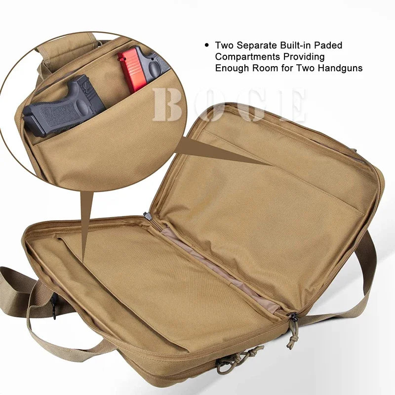 Tactical Gun Case Shooting Range Bag Hunting Accessories Molle System Magazines Lockable Compartment Multiple Pockets Laptop