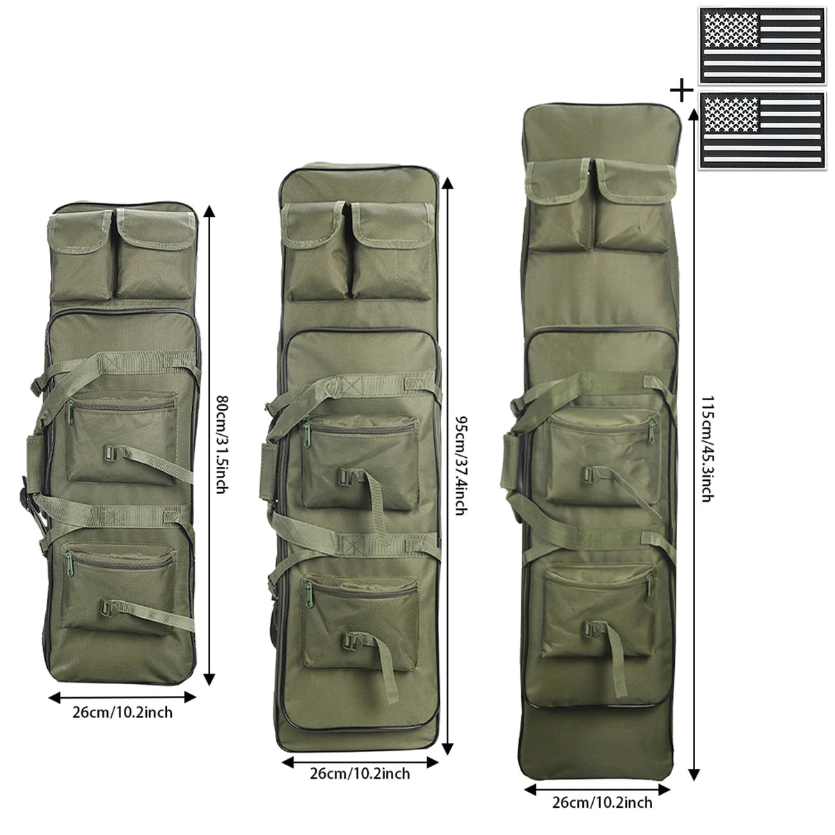 Outdoor hunting long equipment backpack multifunctional storage bag, adjustable shoulder straps, multiple storage pockets