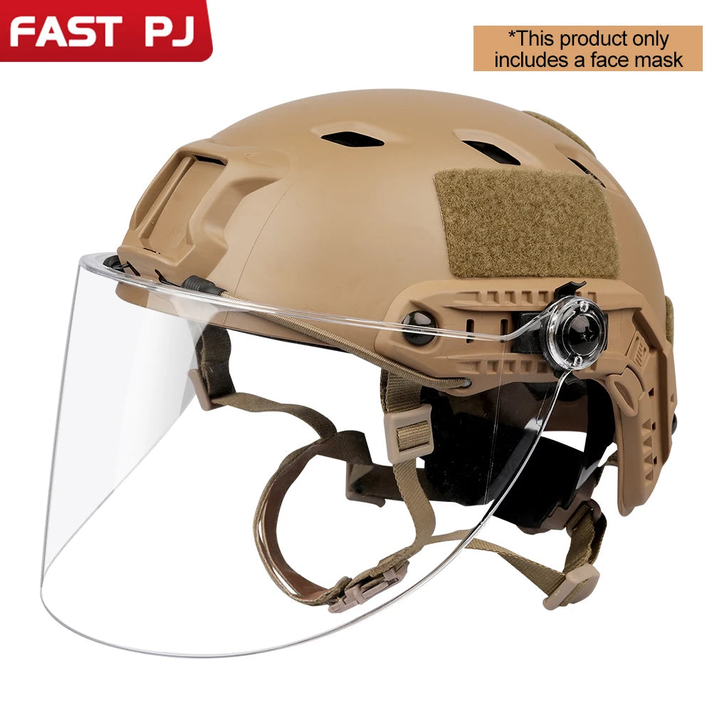 FAST/MICH Tactical Helmet Goggles - PC Clear Protective Visor, Rail-Mounted for IBH Protective Helmet