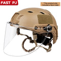 FAST/MICH Tactical Helmet Goggles - PC Clear Protective Visor, Rail-Mounted for IBH Protective Helmet