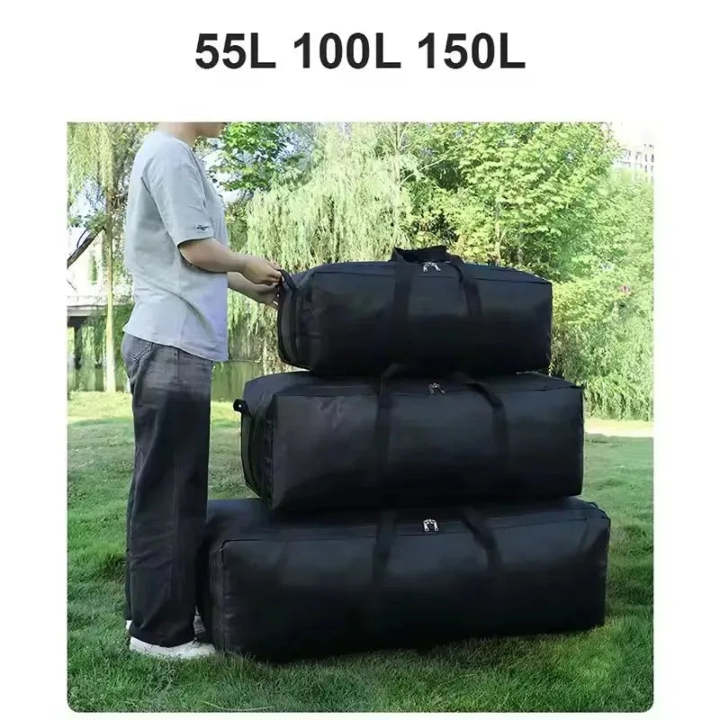 1680D Oxford Fabric Outdoor Waterproof Storage Bag | 55L-150L Foldable Luggage Duffle Backpack Waterproof Large Hiking Handbags