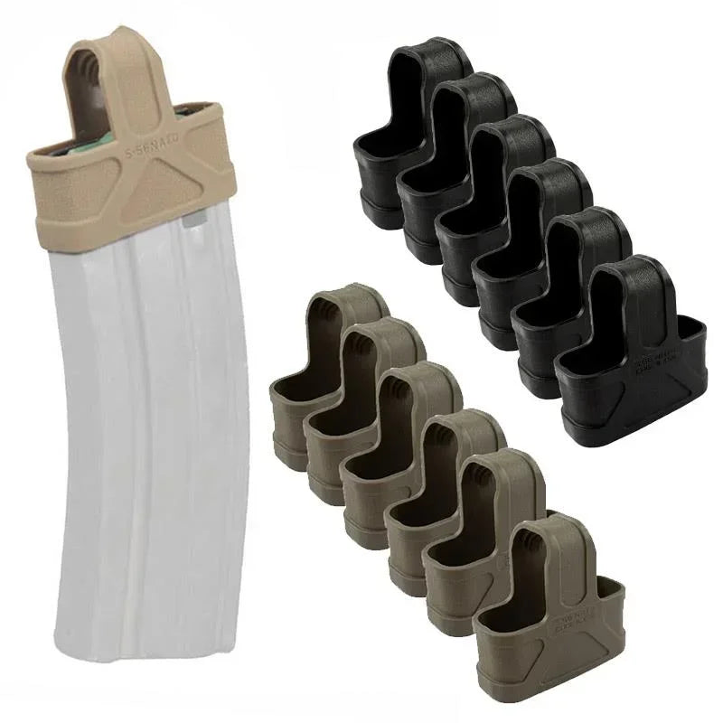 1-12X Outdoor Tactical AK 5.56 Rubber Cage Loop Pull Magazine Rubber Glove Sleeve Cover For M4 M14 M16 Fast Mag Protective Case