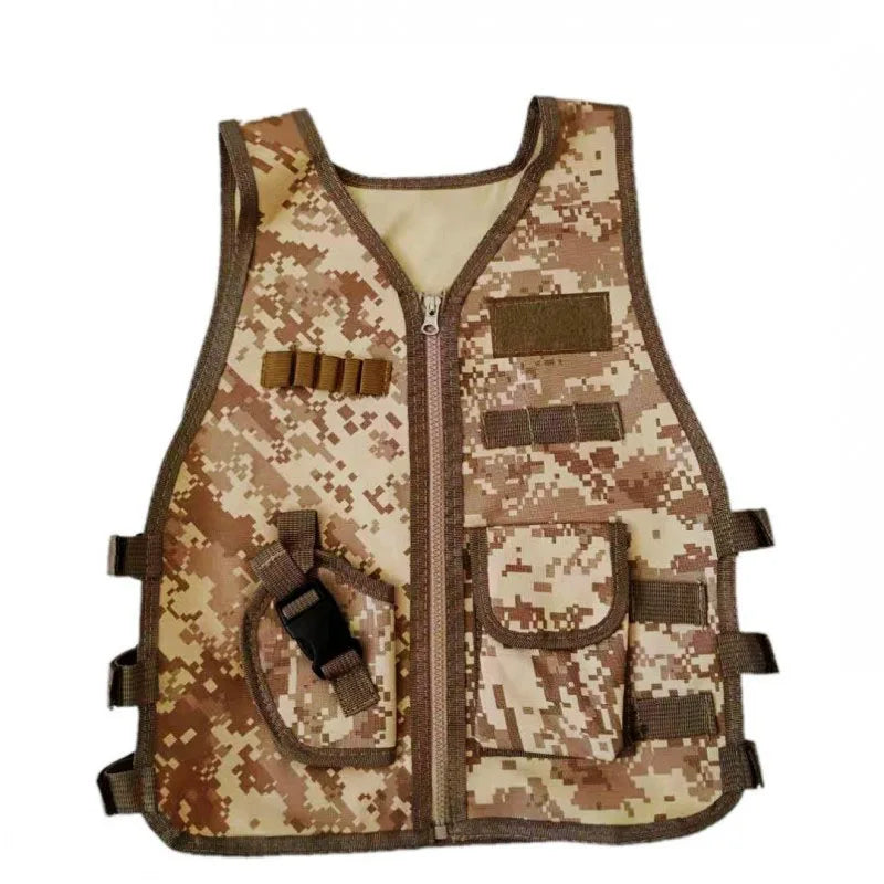 Tactical Children Vest Outdoor Camouflage Boy Girl CS Game Vest Kids Hunting Cosplay Fishing 3-6 Years CS Fans Clothing