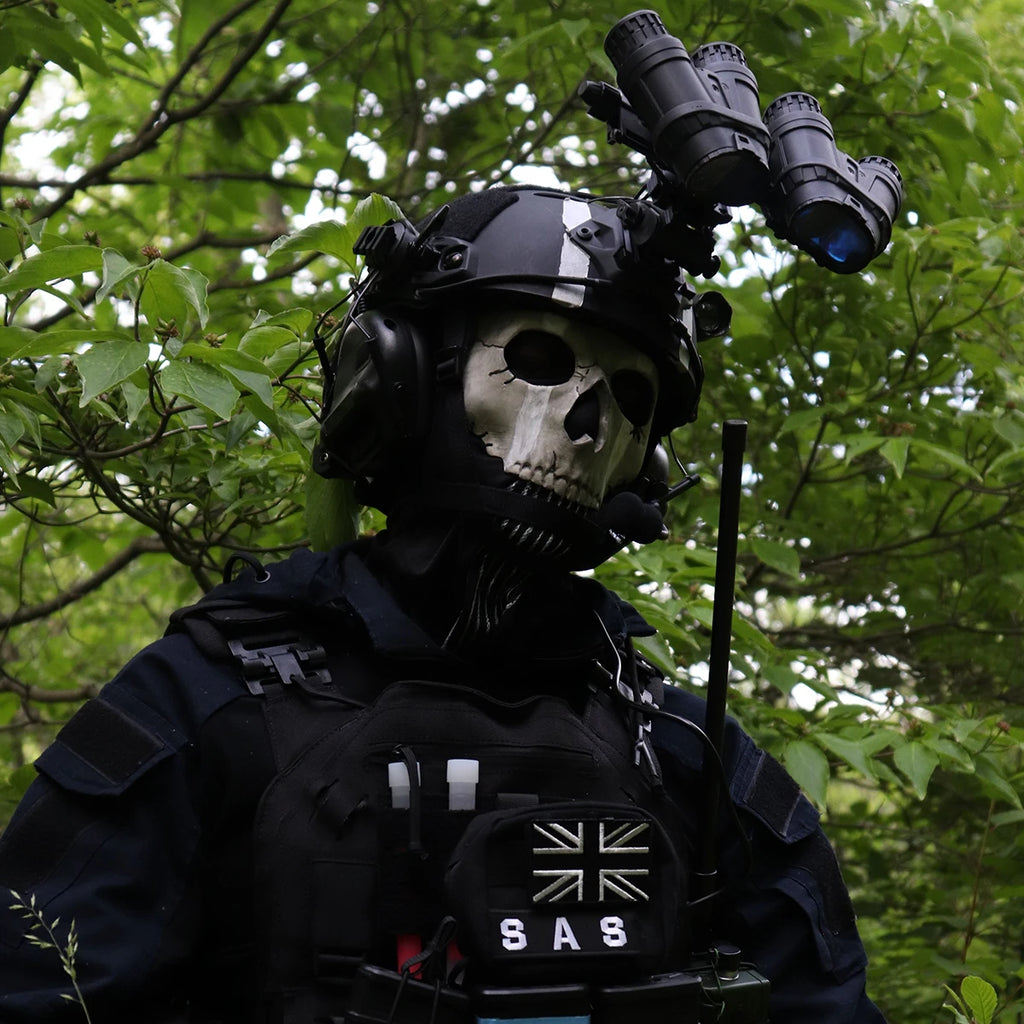 Cod Airsoft Helmet Set with Four-Eye Night Vision Model Tactical Headset Mask Weight Bag for Role-Playing Cs Shooting Games