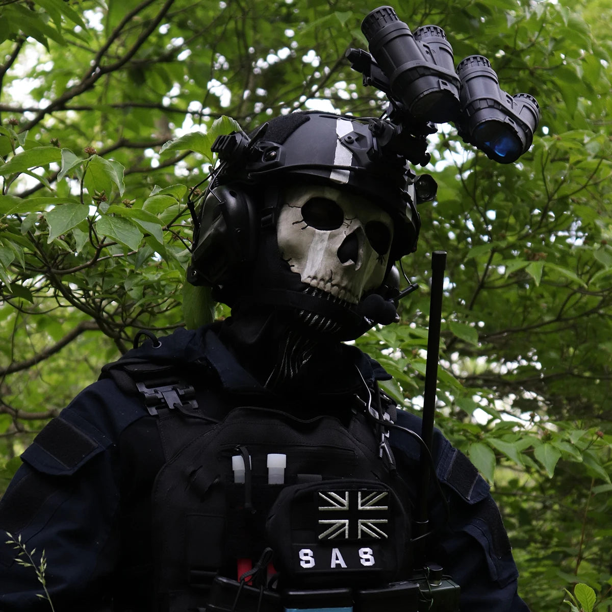 Cod Airsoft Helmet Set with Four-Eye Night Vision Model Tactical Headset Mask Weight Bag for Role-Playing Cs Shooting Games