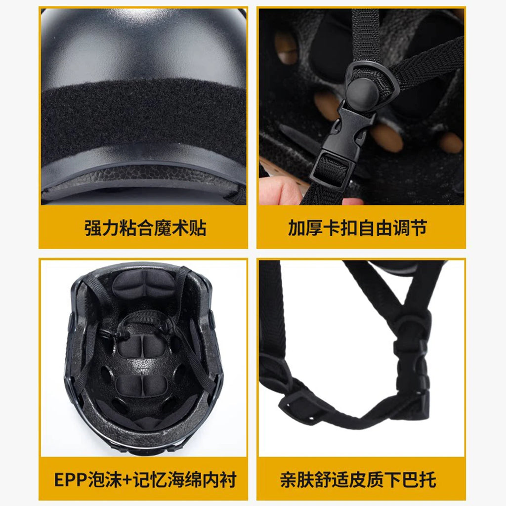 Fast Airsoft Helmet Set with Night Vision Model Tactial Headset Anti-Impact Protective Gear for Outdoor Field Combat Hunting